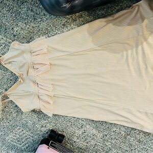 Cream Ruffle Slip Dress / Chemise (Size S)